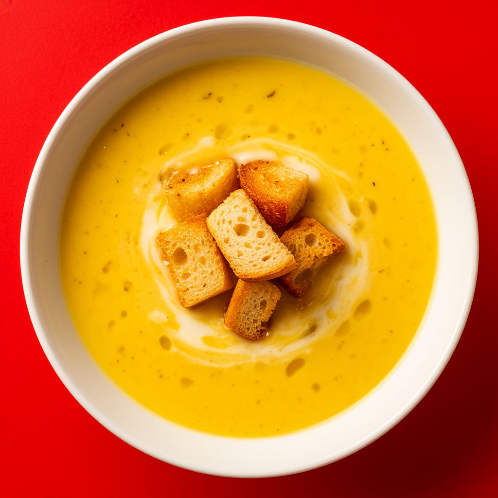 Сырный крем-суп с гренками