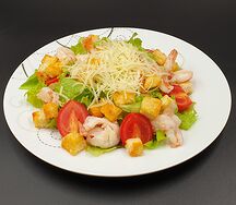Салат Цезарь с креветками