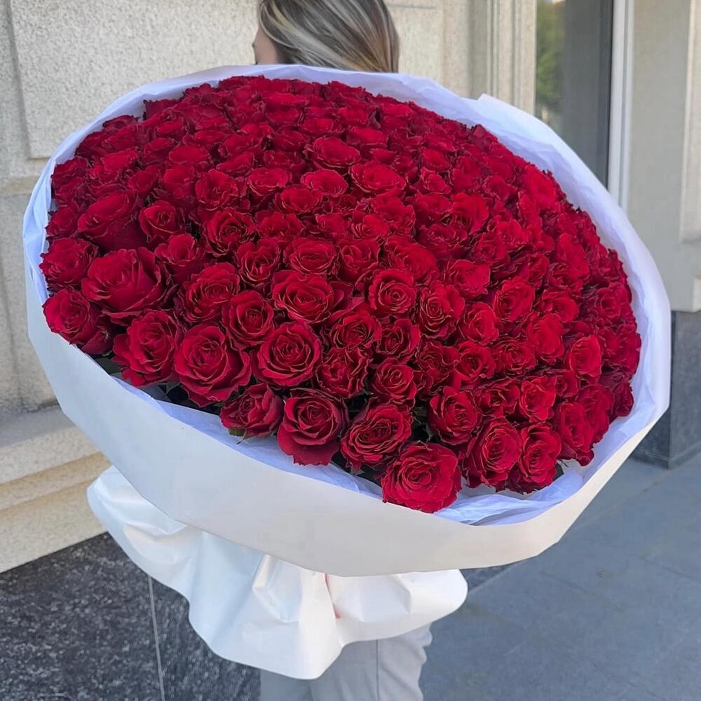 101 красная Роза огромный букет