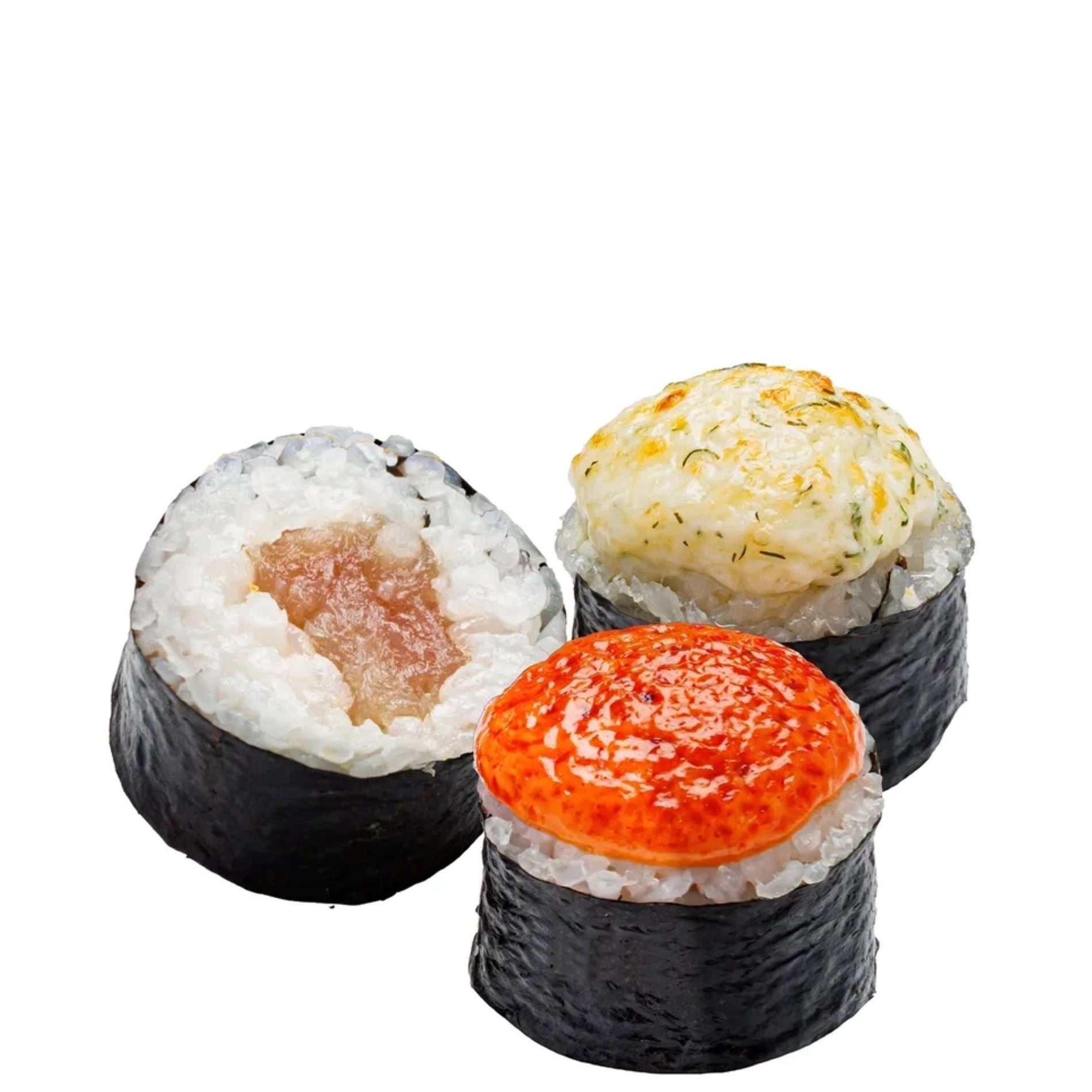 Запеченный с тунцом, чесночным соусом и спайси