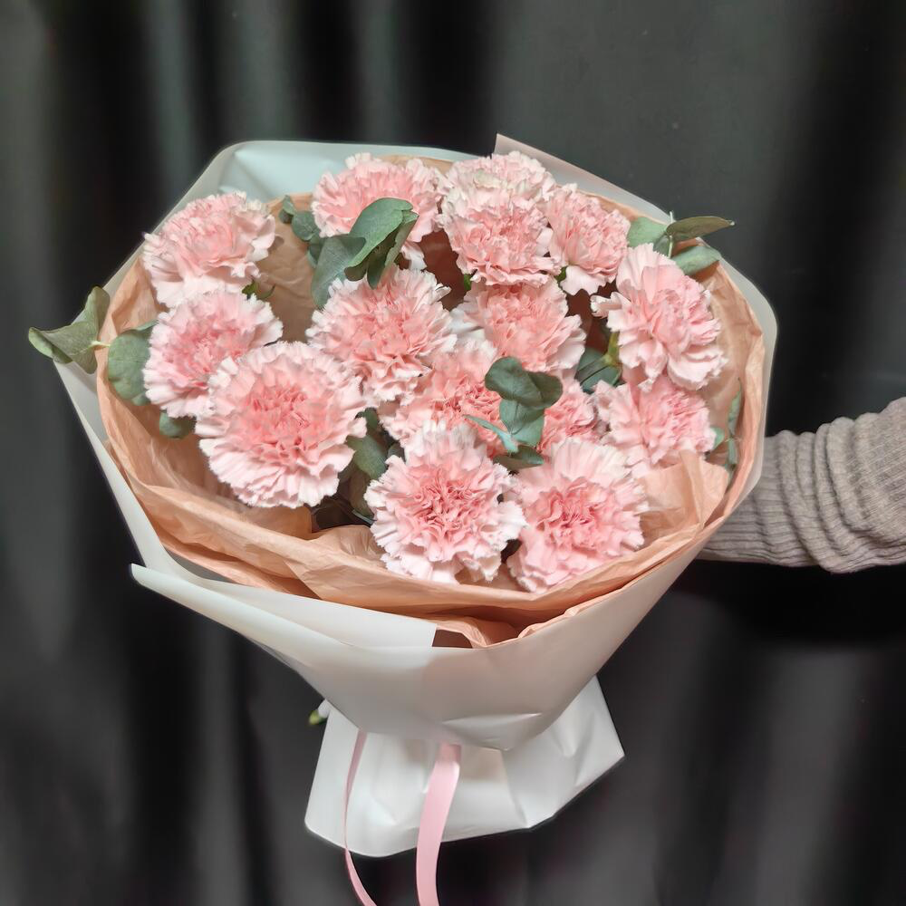 Нежный букет из 15 диантусов для мамы (код 418)