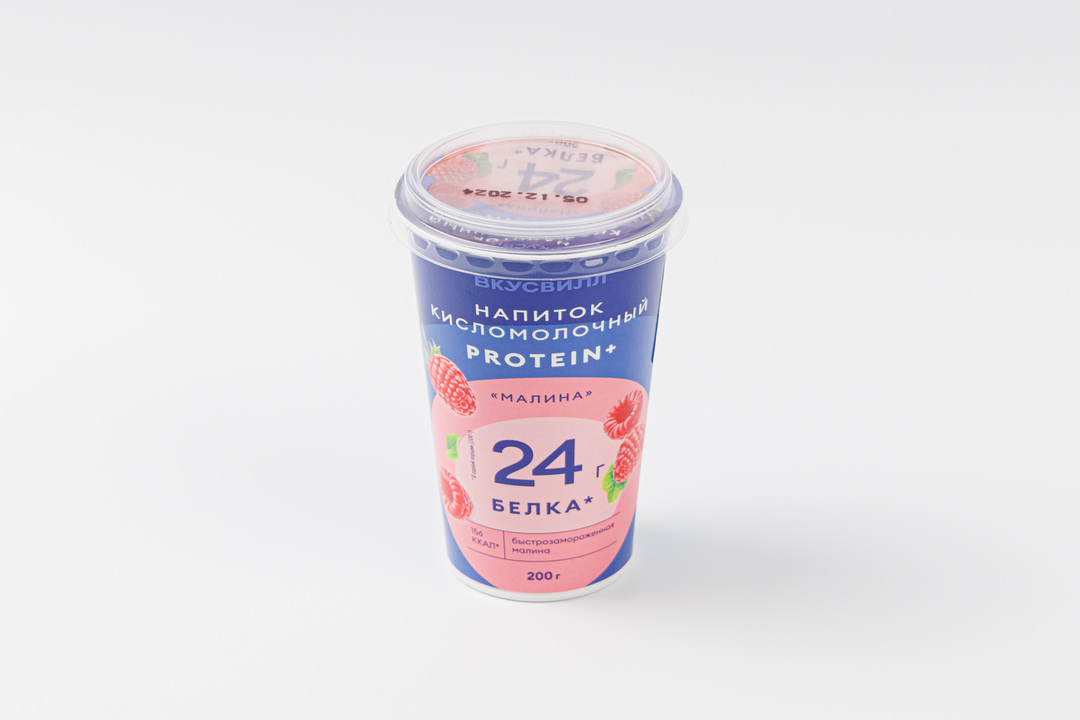 Напиток кисломолочный PROTEIN+ "Малина", 200 г