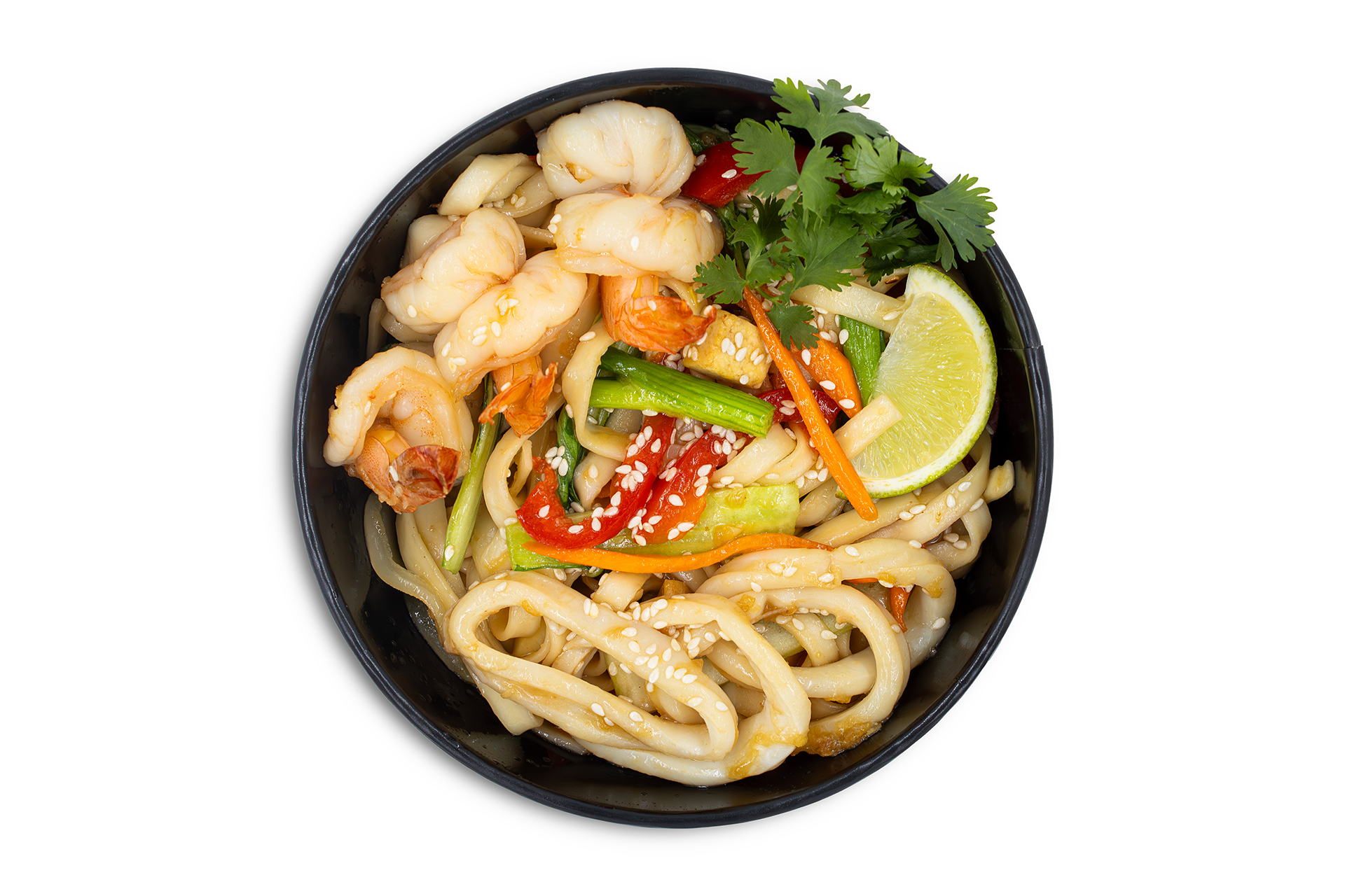 Удон с соусом устрично-перечным с морепродуктами