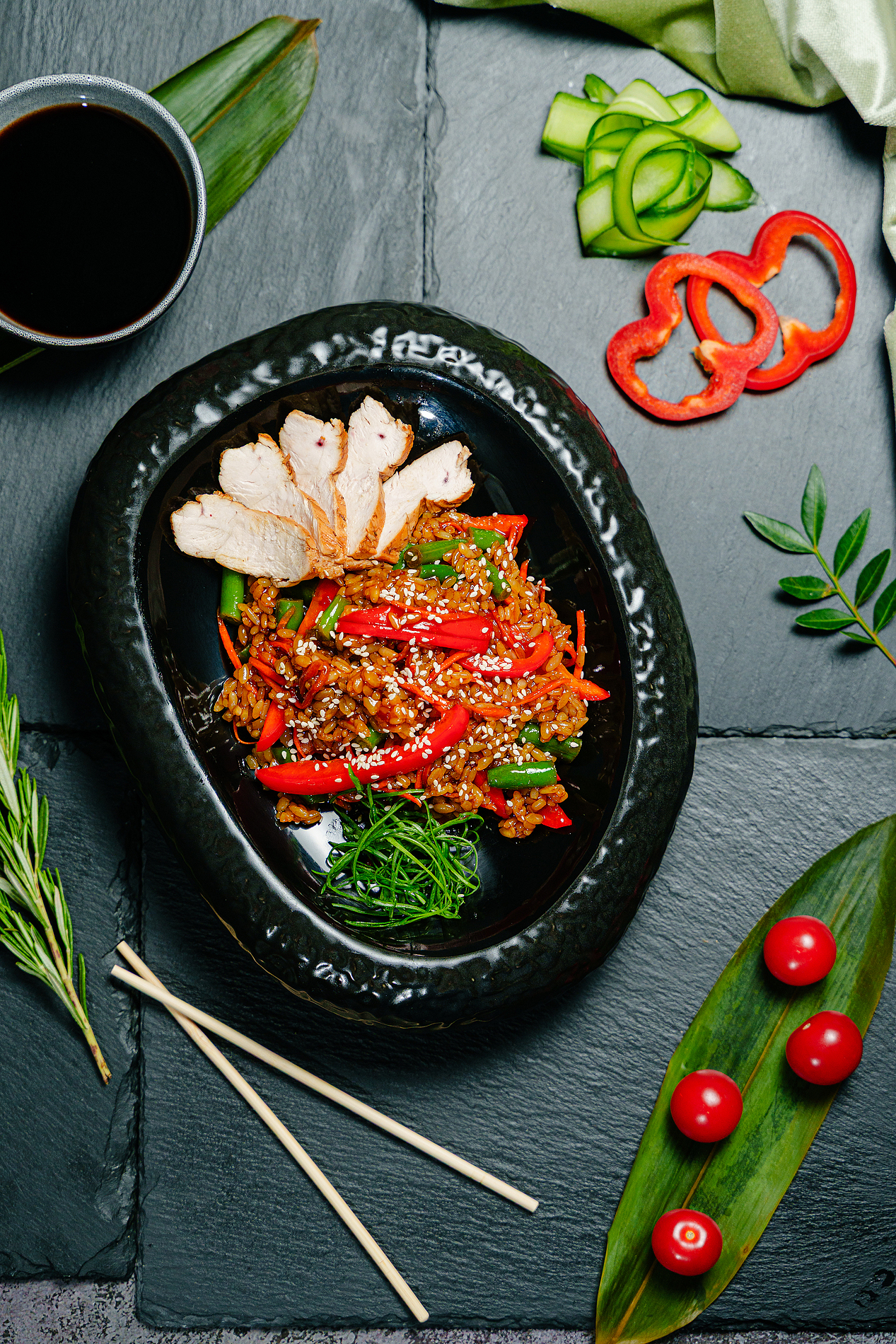 WOK-РИС с курицей