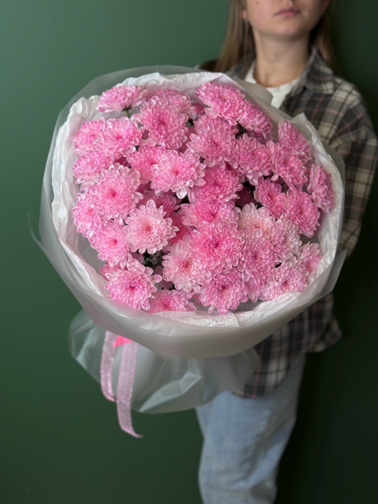 9 розовых хризантем Алтай