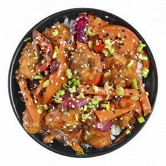 Курица с рисом в кисло-сладком соусе