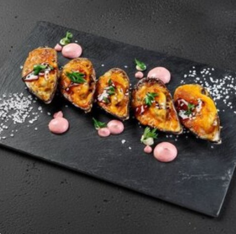 Острые запеченные мидии