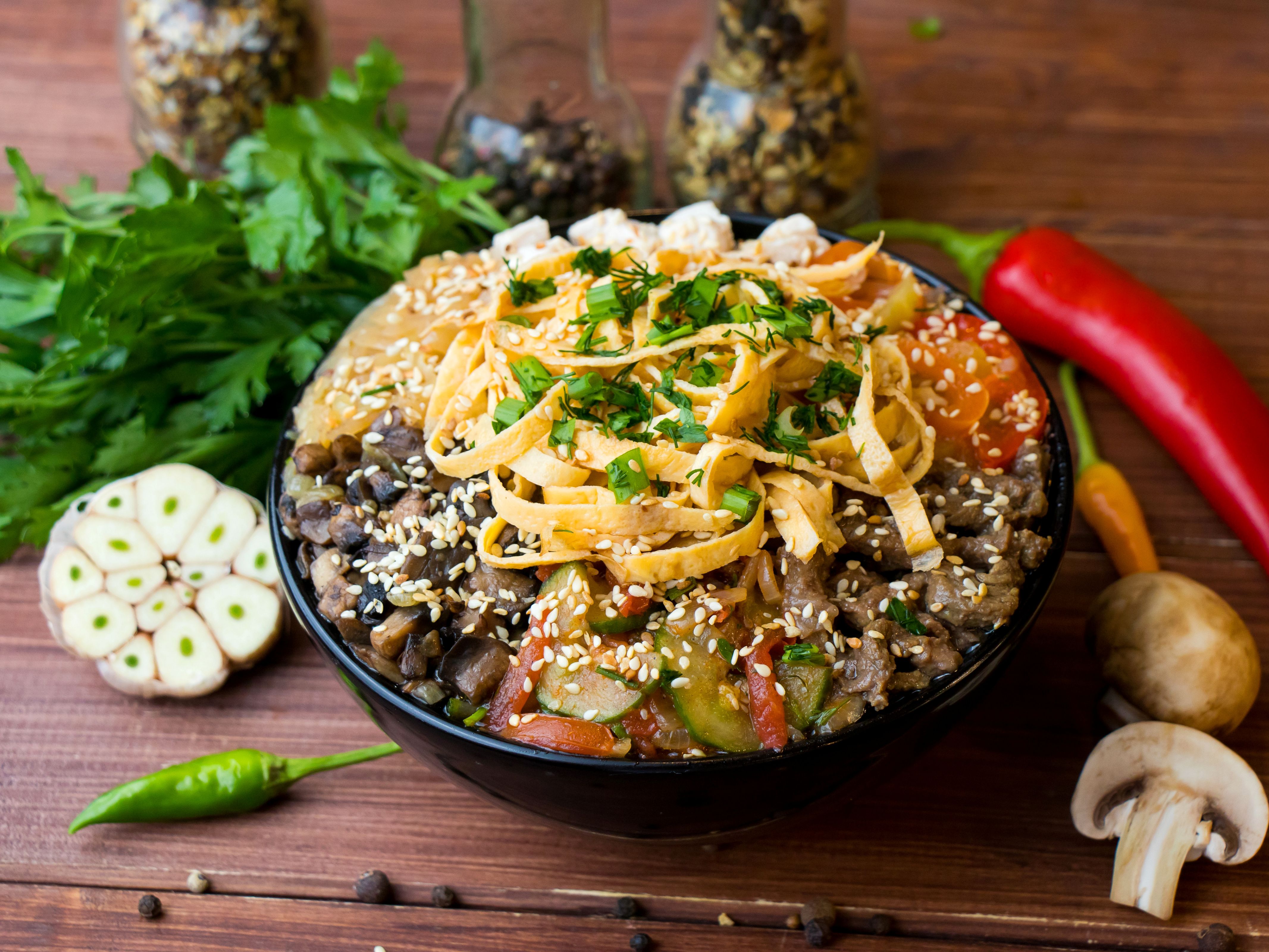 Кукси с мясом и грибами