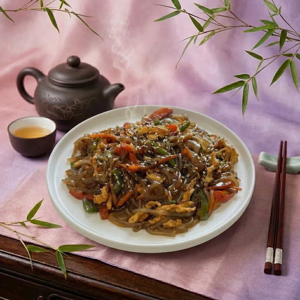 Жареная фунчоза с мясом
