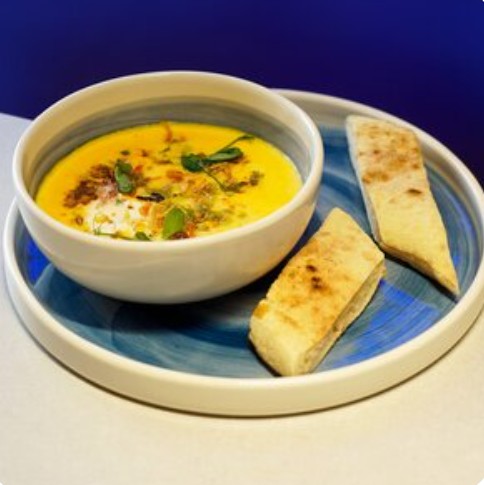 Кукурузный крем-суп с индейкой и беконом