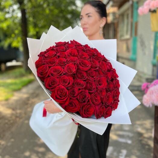 51 Роза красная 60 см