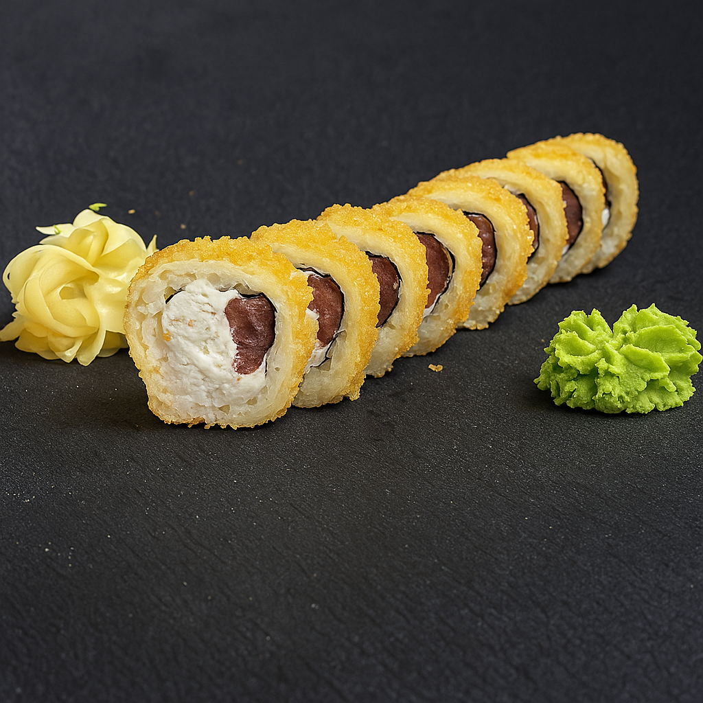 Горячий ролл с охотничьей колбаской