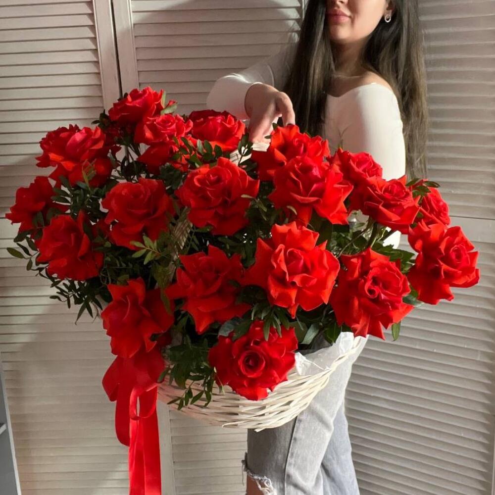 Огромная Корзина с французским розами