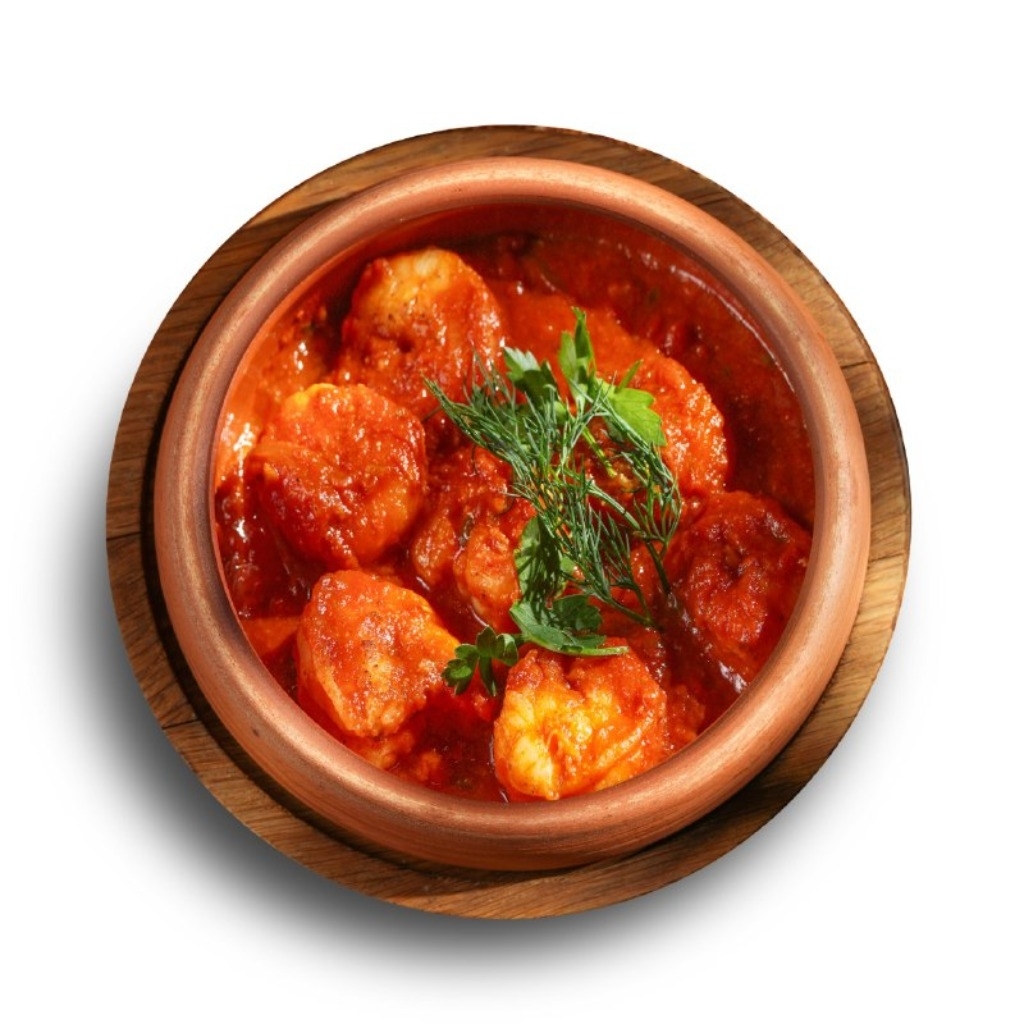 Чахохбили с тигровыми креветками