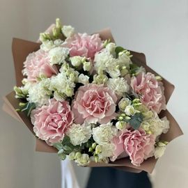 XL Французские розы с эустомой и диантусами