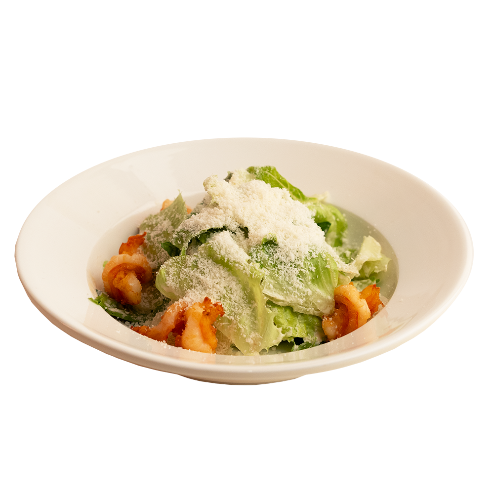 Салат ромейн под соусом из тунца с креветкой