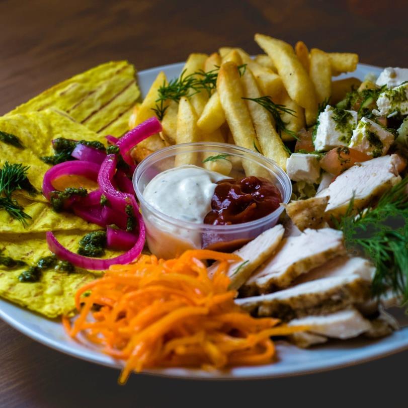 Шаверма на тарелке