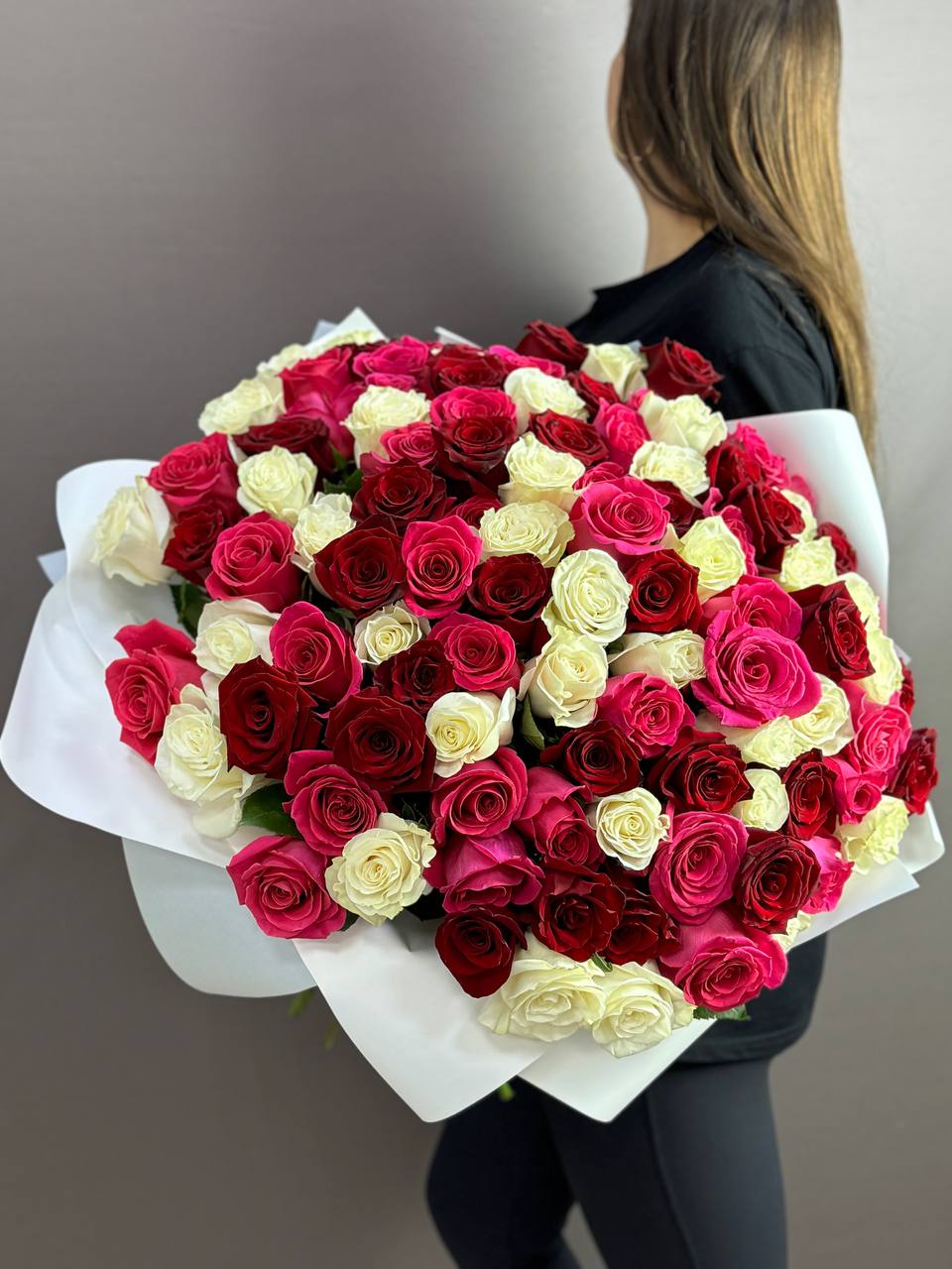 Букет из 101 розы микс