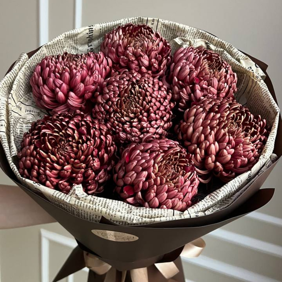 Моно букет из хризантем (прeдзаказ)