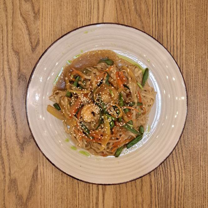 Лапша удон с креветками