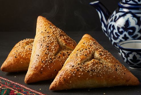 Самса печёная с курицей и луком