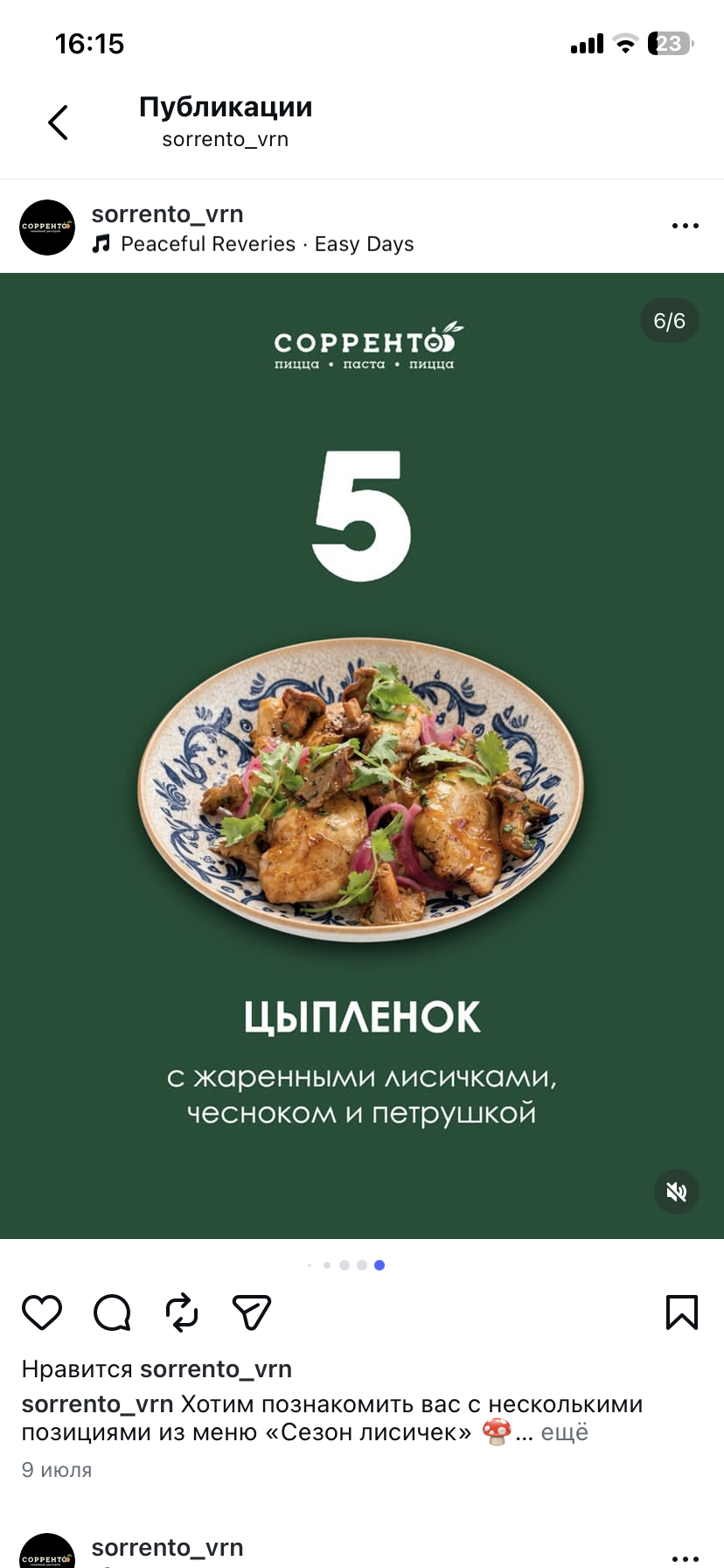 Цыплёнок с жареными лисичками, чесноком и петрушкой