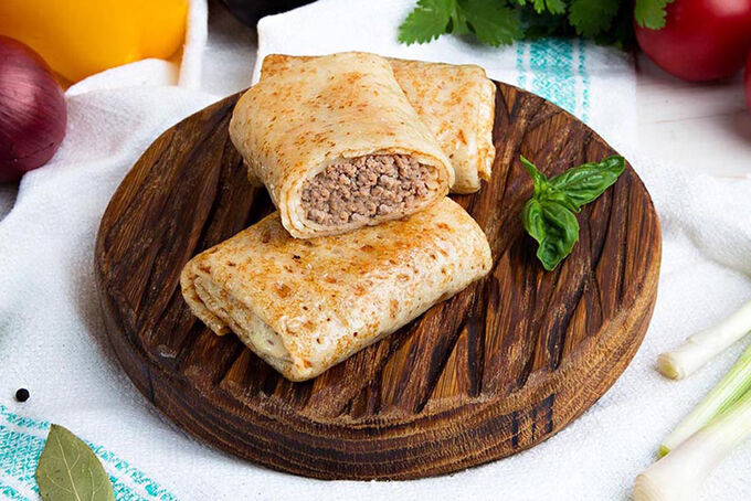 Блины с мясом (говядина + свинина)