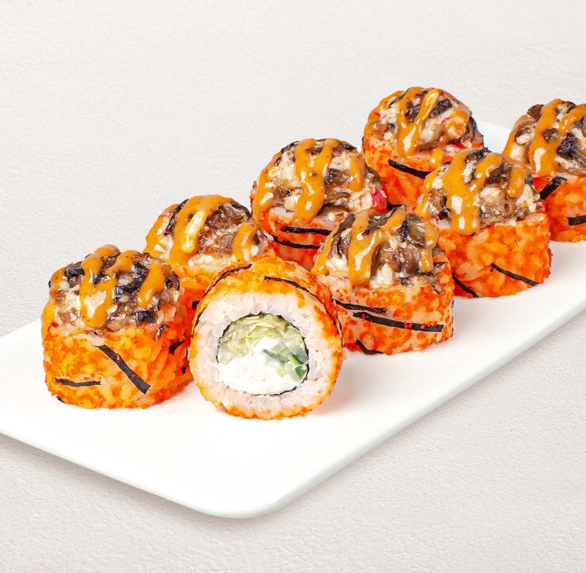 Ролл Шиитаке Краб с азиатским соусом