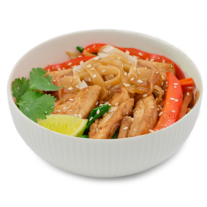 Удон с соусом устрично-перечным с курицей