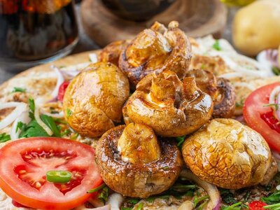 Грибы на мангале