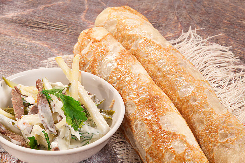 Блины с языковой начинкой 2 шт.