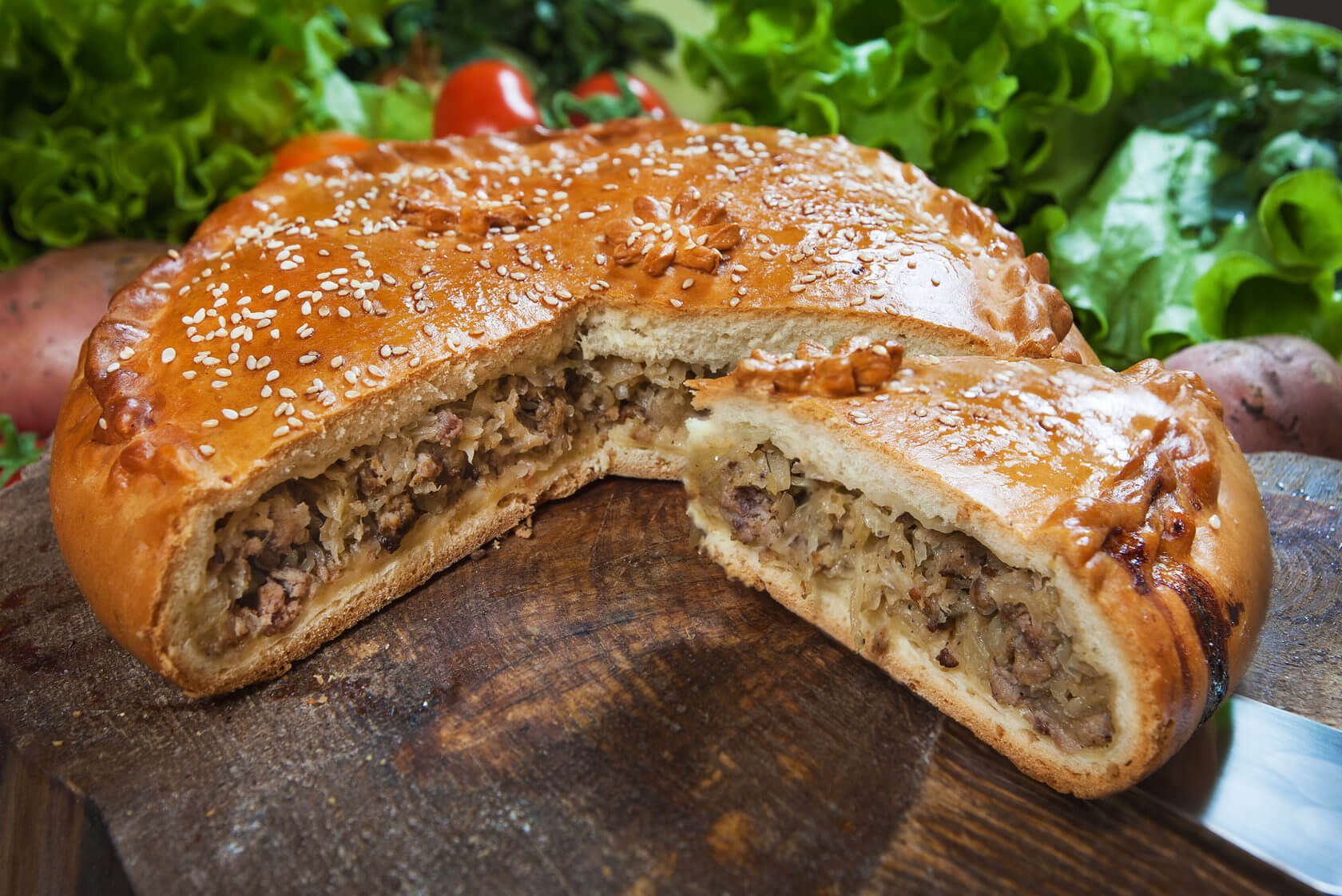 Пирог с молотым мясом 1 кг