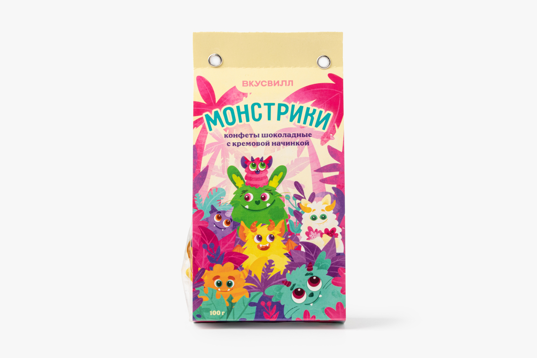 Конфеты шоколадные "Монстрики" с кремовой нач.