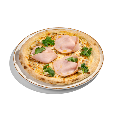 Пицца с ветчиной и грибами