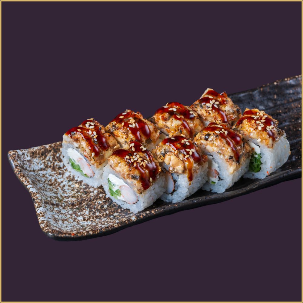 Ролл Угорь с креветкой опаленный