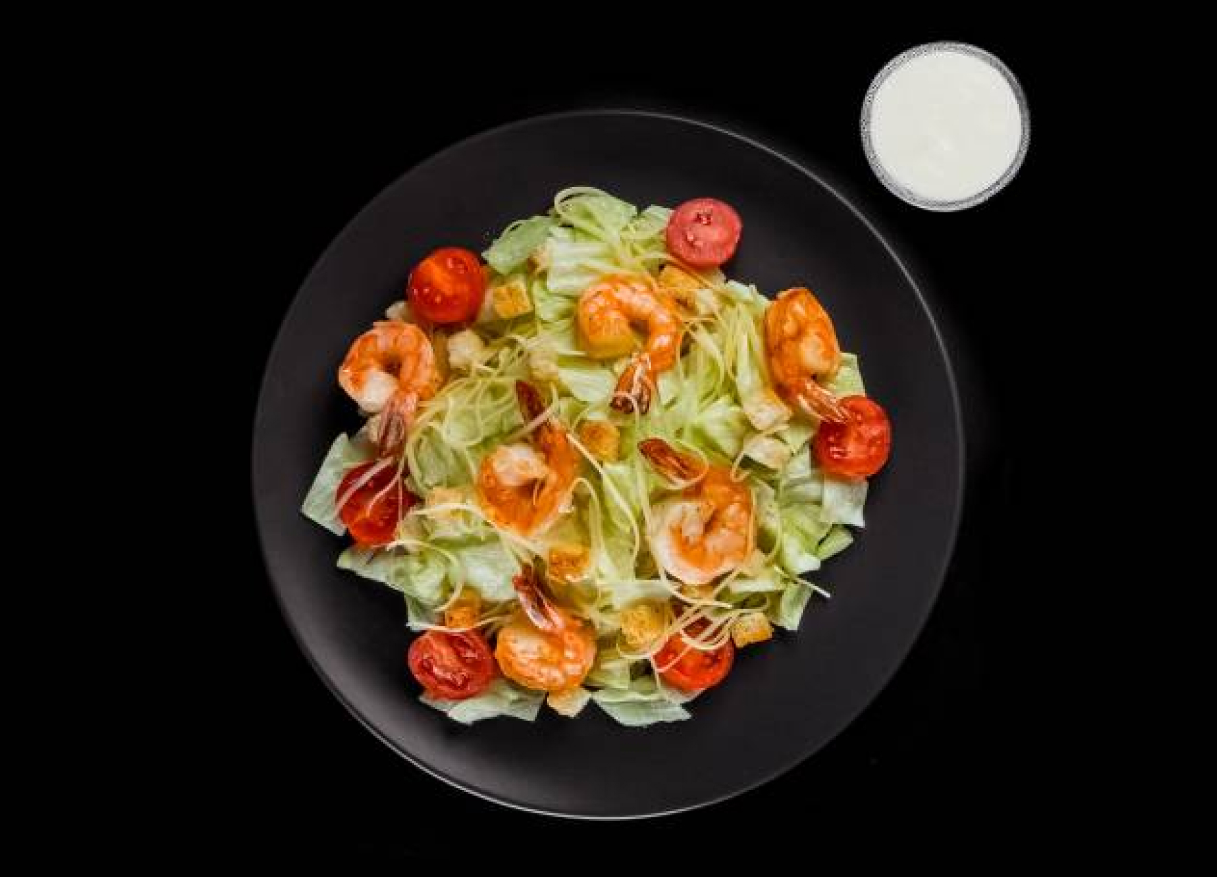 Салат Цезарь с креветками