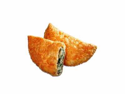 Чебурек с курицей, сыром и зеленью