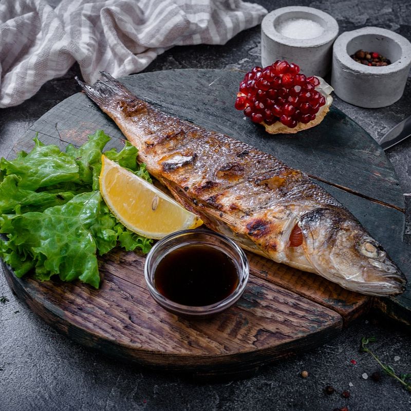 Рыба Сибас на мангале