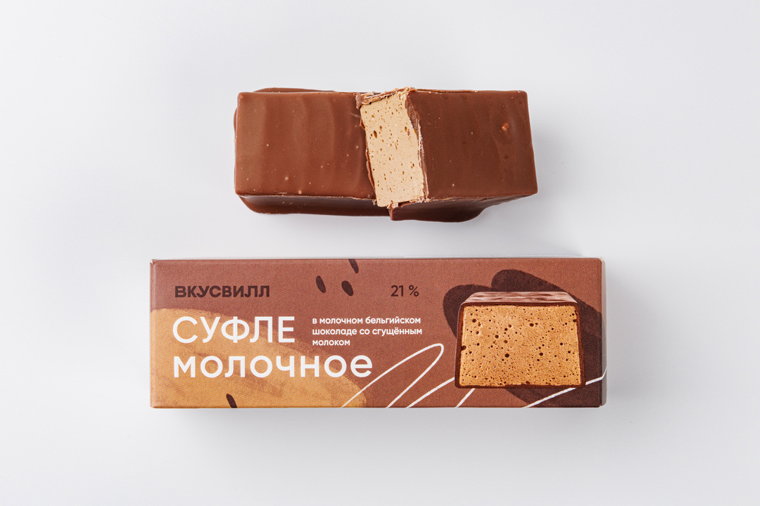 Суфле молочное со сгущенным молоком в мол. бельгийском шоколаде