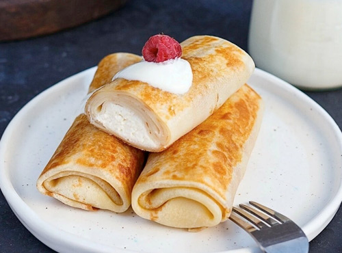 Блины с творогом 