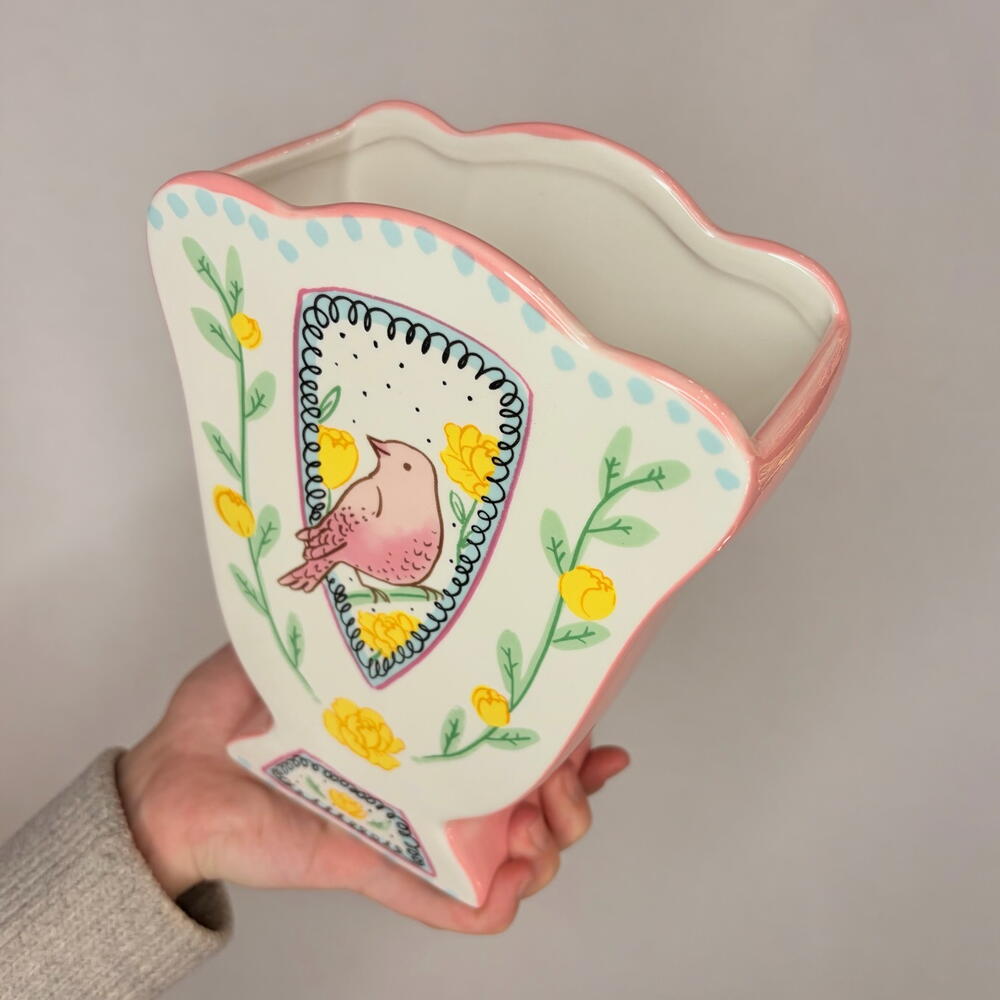 Ваза с птицами плоская