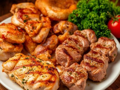 Куриное филе и рёбрышки на углях