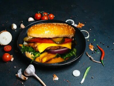 Чизбургер на мангале (котлета из курицы)