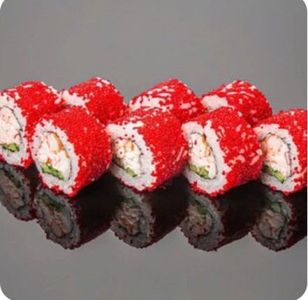 Калифорния со снежным крабом и тигровой креветкой