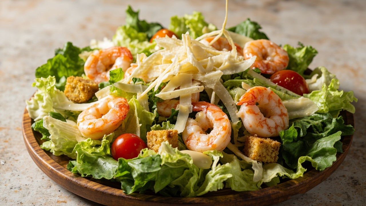 Салат Цезарь с креветкой