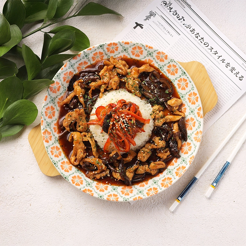 Курица с рисом и шиитаке по-азиатски