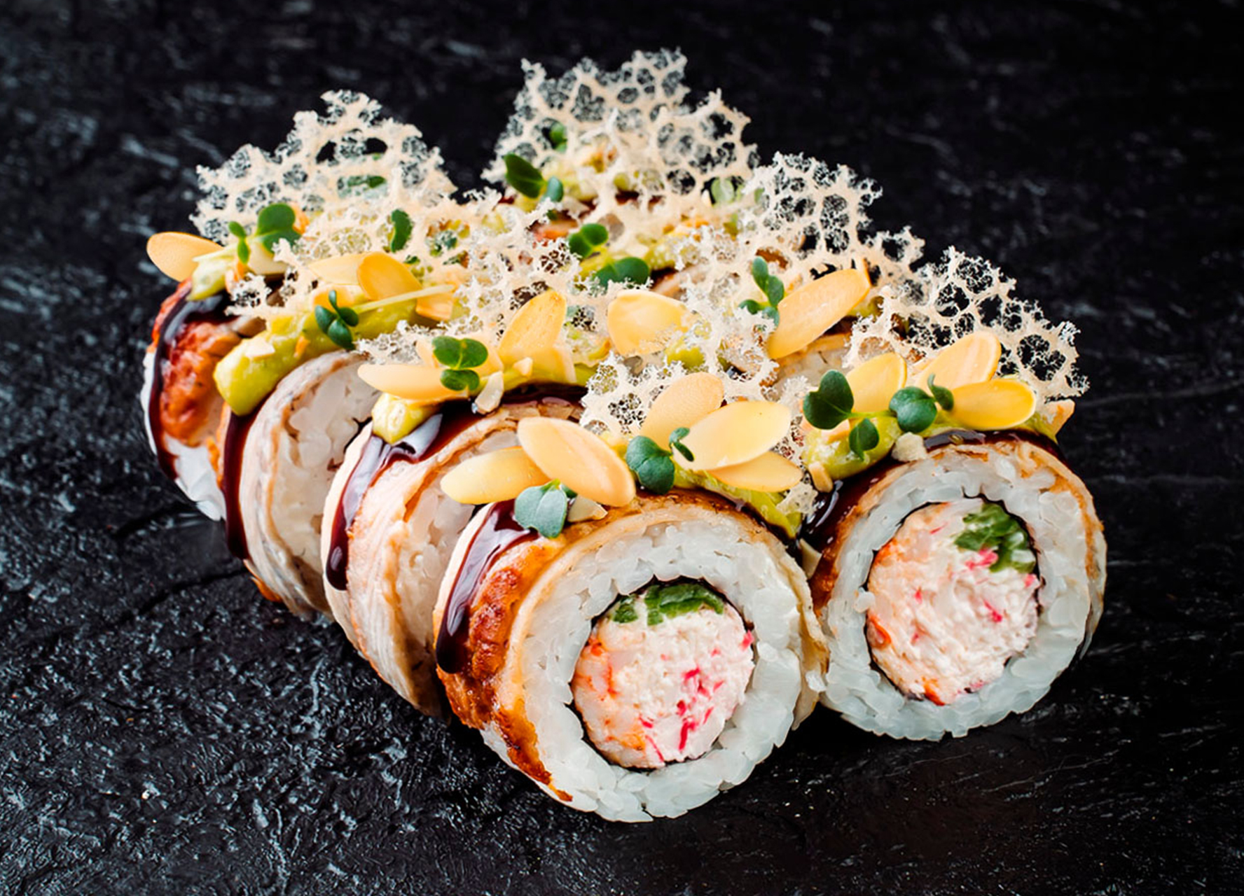 Ролл Калипсо с угрём и креветкой