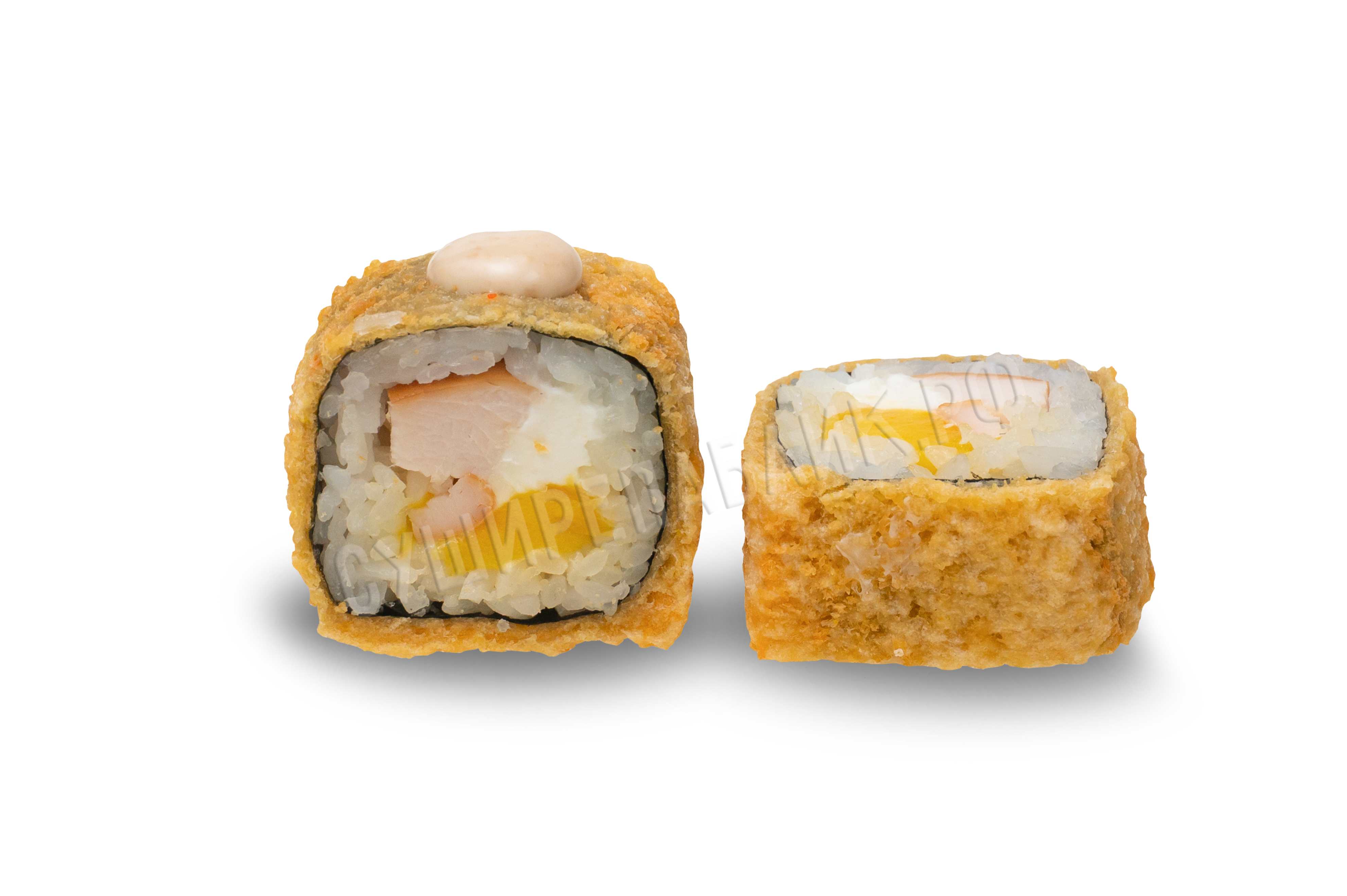 Обжаренный ролл с курицей и манго
