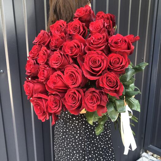 Букет Красных роз 60 см 25 шт