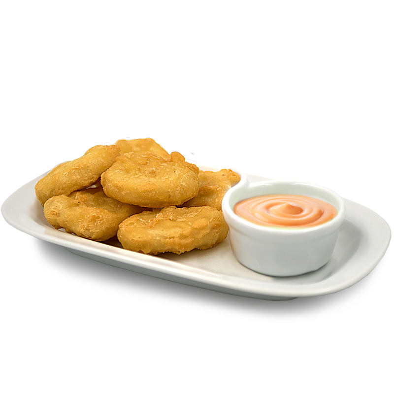 Хрустящие наггетсы с соусом спайси